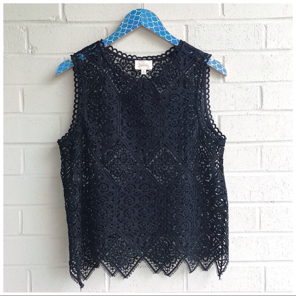 Anthropologie Tops - Anthropologie Deletta Scalloped Lace Tank Top